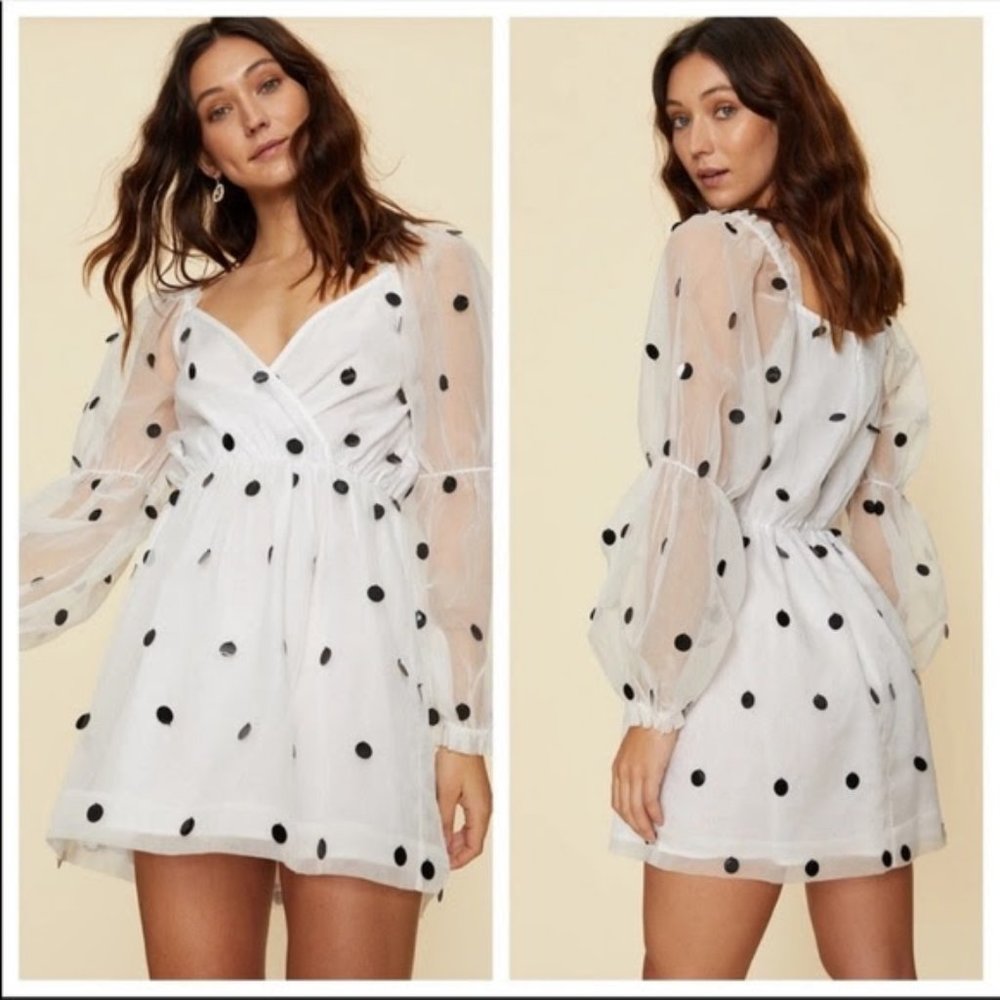 LPA Chiffon Sequin Polka Dot Francisia Dress Lovers and Friends